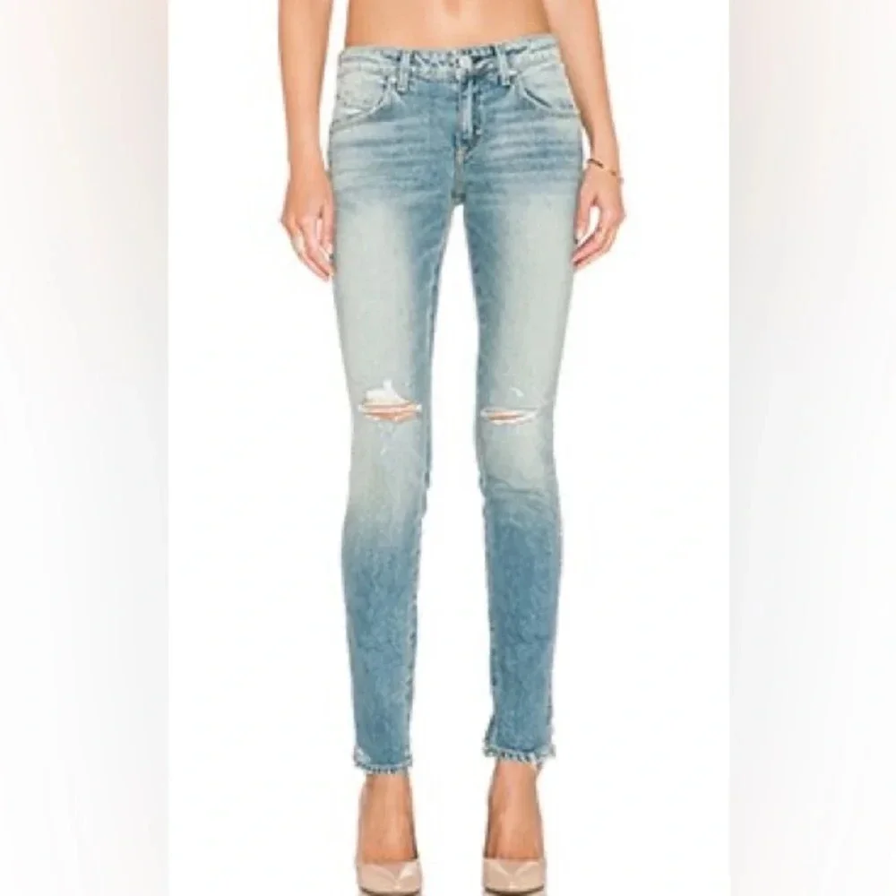 AMO Stix Skinny Distressed Jeans in Soulmate Destroy - Size 28 - Picture 2 of 10